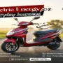 Red EVSPORTS Apex S1 electric scooter on a countryside road promoting eco-friendly and smart urban mobility.