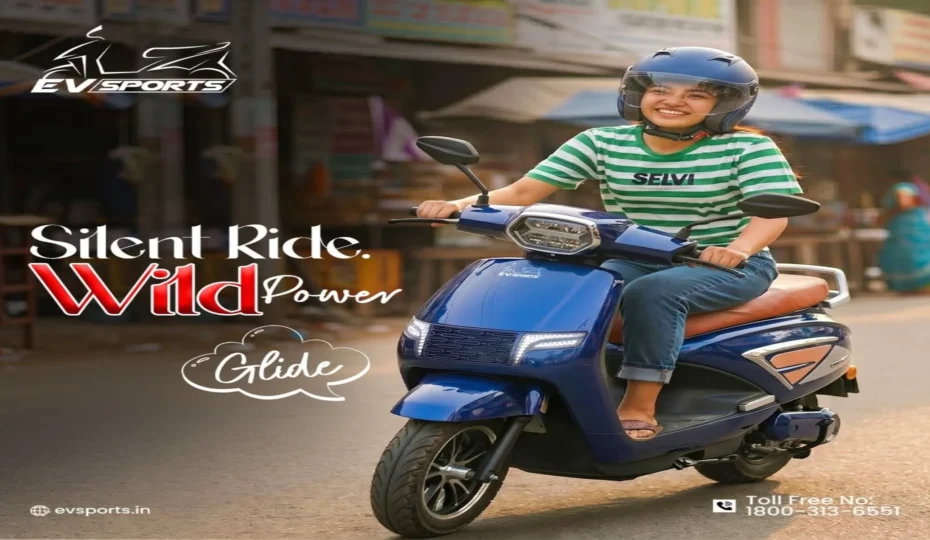 EV Sports GLIDE High-Speed Electric Scooter with Hub Motor and Smart Features