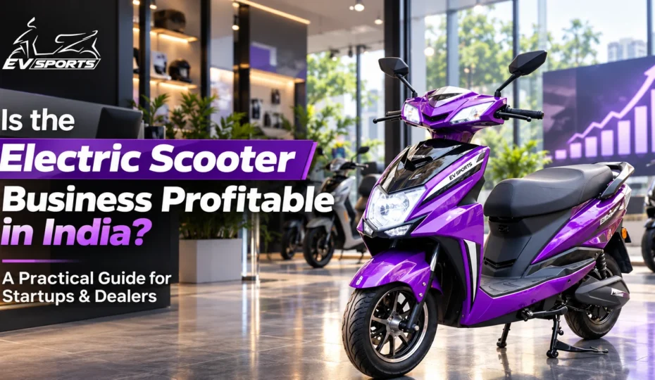 Electric scooters by EV Sports for entrepreneurs exploring the electric scooter business in India